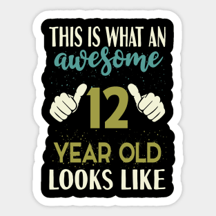 This is What an Awesome 12 Year Old Looks Like T-Shirt Sticker